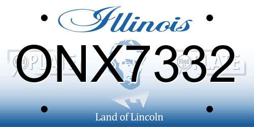 ONX7332 Illinois License Plate