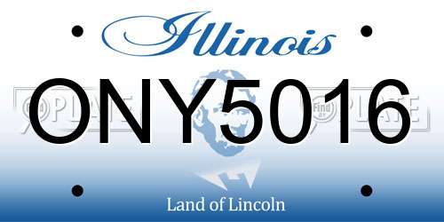 ONY5016 Illinois License Plate