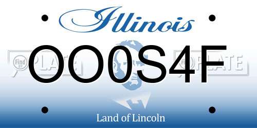 OO0S4F Illinois License Plate