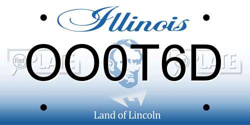 OO0T6D Illinois License Plate