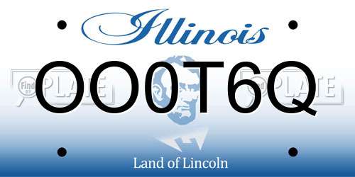 OO0T6Q Illinois License Plate