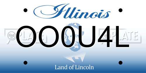 OO0U4L Illinois License Plate