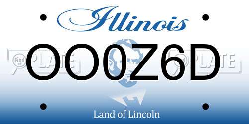 OO0Z6D Illinois License Plate