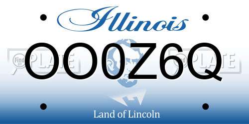 OO0Z6Q Illinois License Plate