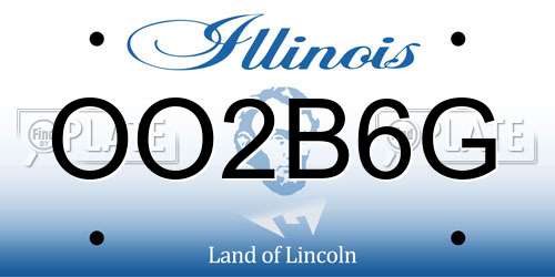 OO2B6G Illinois License Plate