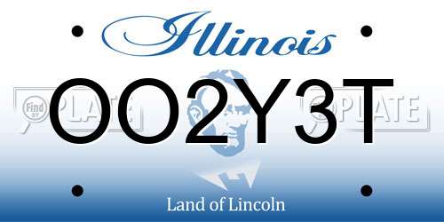 OO2Y3T Illinois License Plate