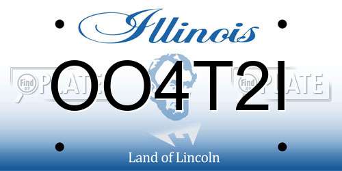 OO4T2I Illinois License Plate