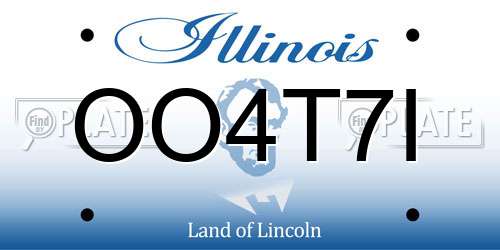 OO4T7I Illinois License Plate