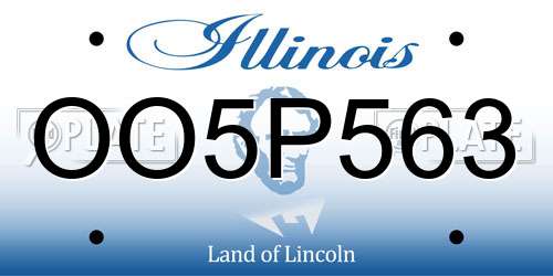 OO5P563 Illinois License Plate