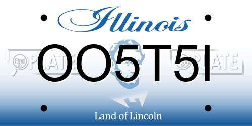 OO5T5I Illinois License Plate
