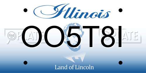 OO5T8I Illinois License Plate