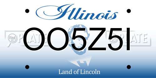 OO5Z5I Illinois License Plate