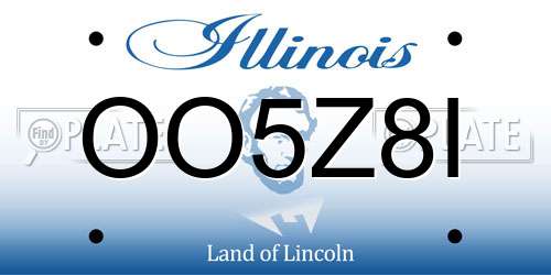 OO5Z8I Illinois License Plate