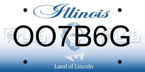 OO7B6G Illinois License Plate