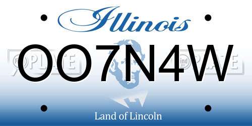 OO7N4W Illinois License Plate