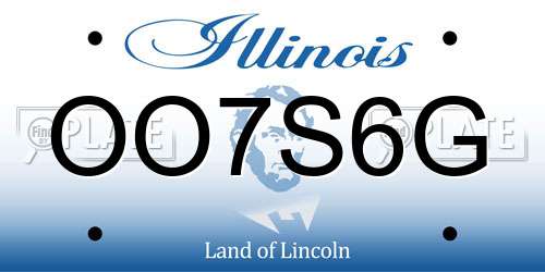 OO7S6G Illinois License Plate