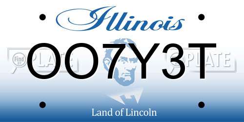 OO7Y3T Illinois License Plate
