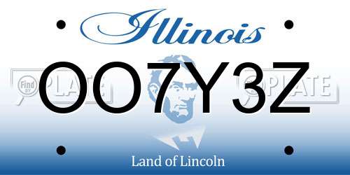 OO7Y3Z Illinois License Plate