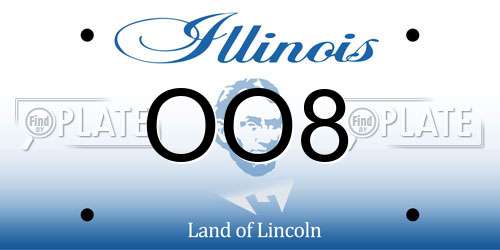 OO8 Illinois License Plate