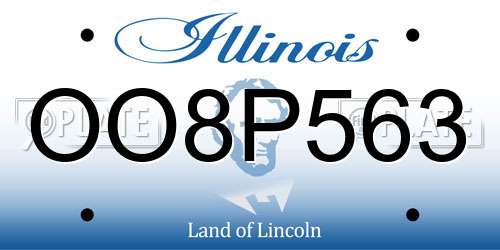 OO8P563 Illinois License Plate