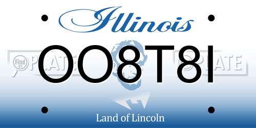 OO8T8I Illinois License Plate