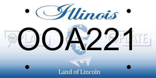 OOA221 Illinois License Plate