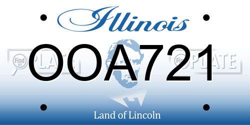 OOA721 Illinois License Plate