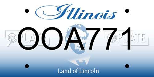 OOA771 Illinois License Plate