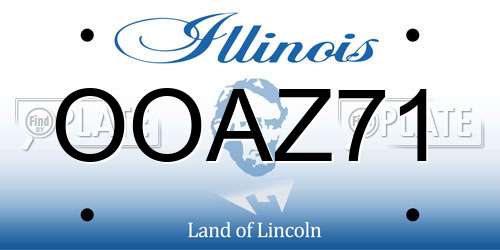 OOAZ71 Illinois License Plate