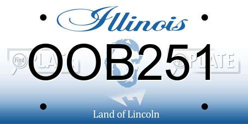 OOB251 Illinois License Plate