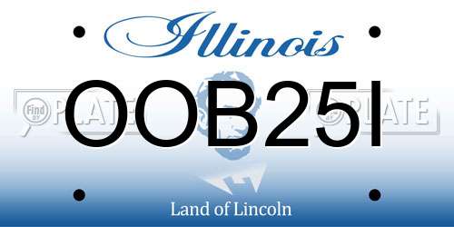 OOB25I Illinois License Plate
