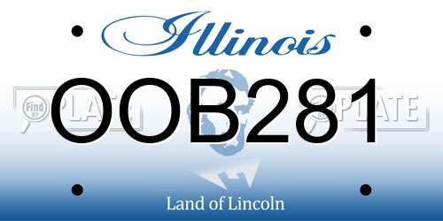 OOB281 Illinois License Plate