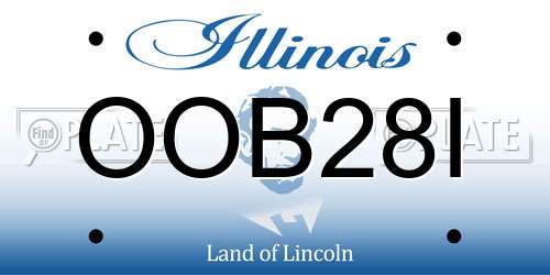 OOB28I Illinois License Plate