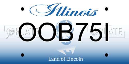 OOB75I Illinois License Plate