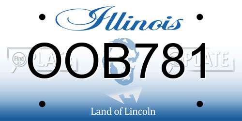 OOB781 Illinois License Plate