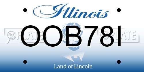 OOB78I Illinois License Plate