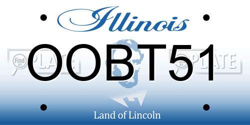 OOBT51 Illinois License Plate