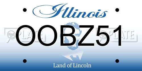 OOBZ51 Illinois License Plate