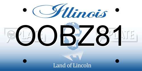 OOBZ81 Illinois License Plate
