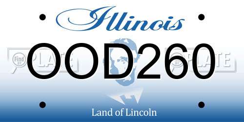 OOD260 Illinois License Plate