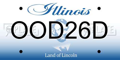 OOD26D Illinois License Plate