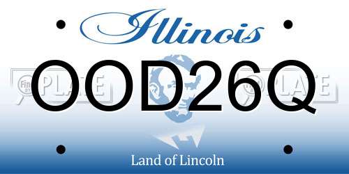 OOD26Q Illinois License Plate
