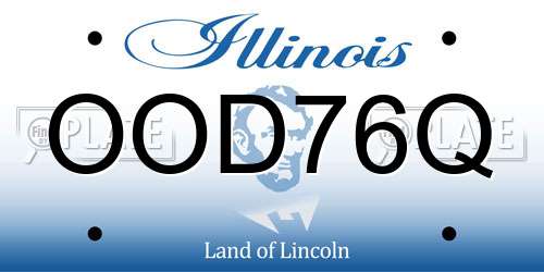 OOD76Q Illinois License Plate