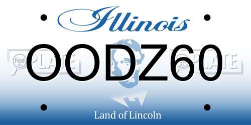 OODZ60 Illinois License Plate