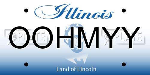 OOHMYY Illinois License Plate