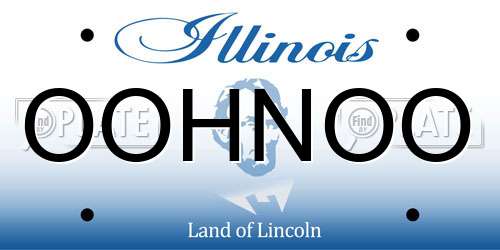 OOHNOO Illinois License Plate