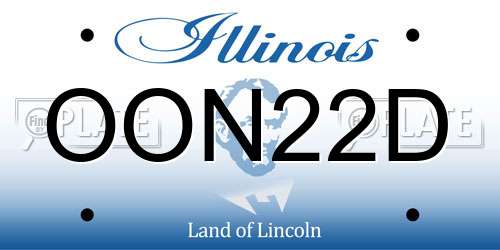 OON22D Illinois License Plate