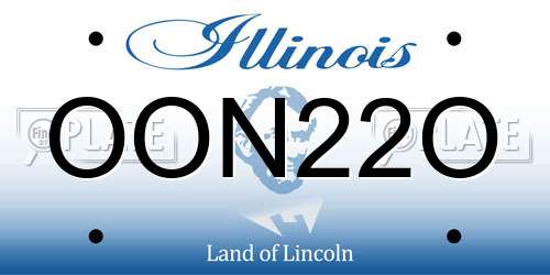 OON22O Illinois License Plate