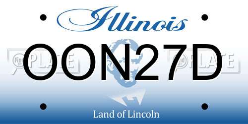 OON27D Illinois License Plate