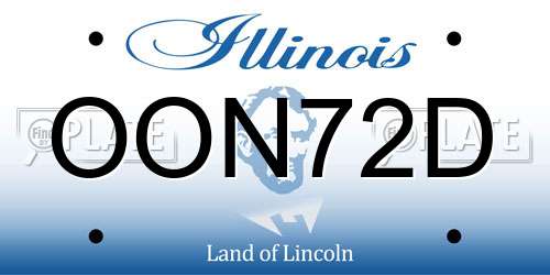 OON72D Illinois License Plate